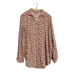 Woman Within floral button down blouse